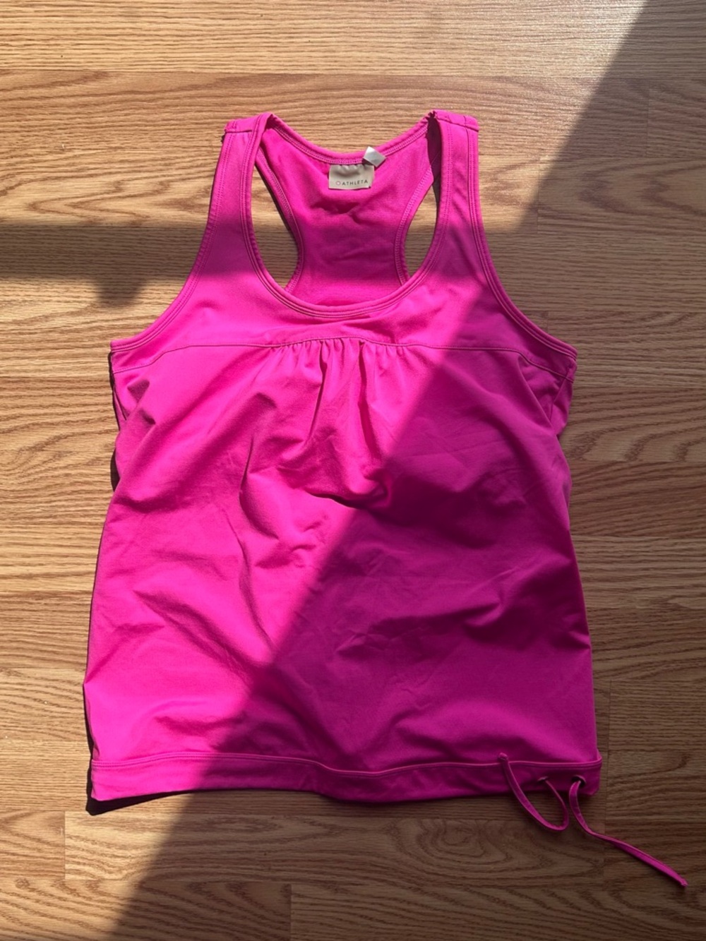 Athleta Womens Tank Top Size L Pink Racer Back Yoga Gym Activewear Performance